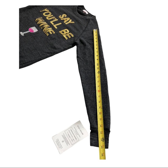 Bow & Drape Dark Gray Gold Sequin Sweatshirt SAY YOU'LL BE WINE Nordstrom - Picture 11 of 11